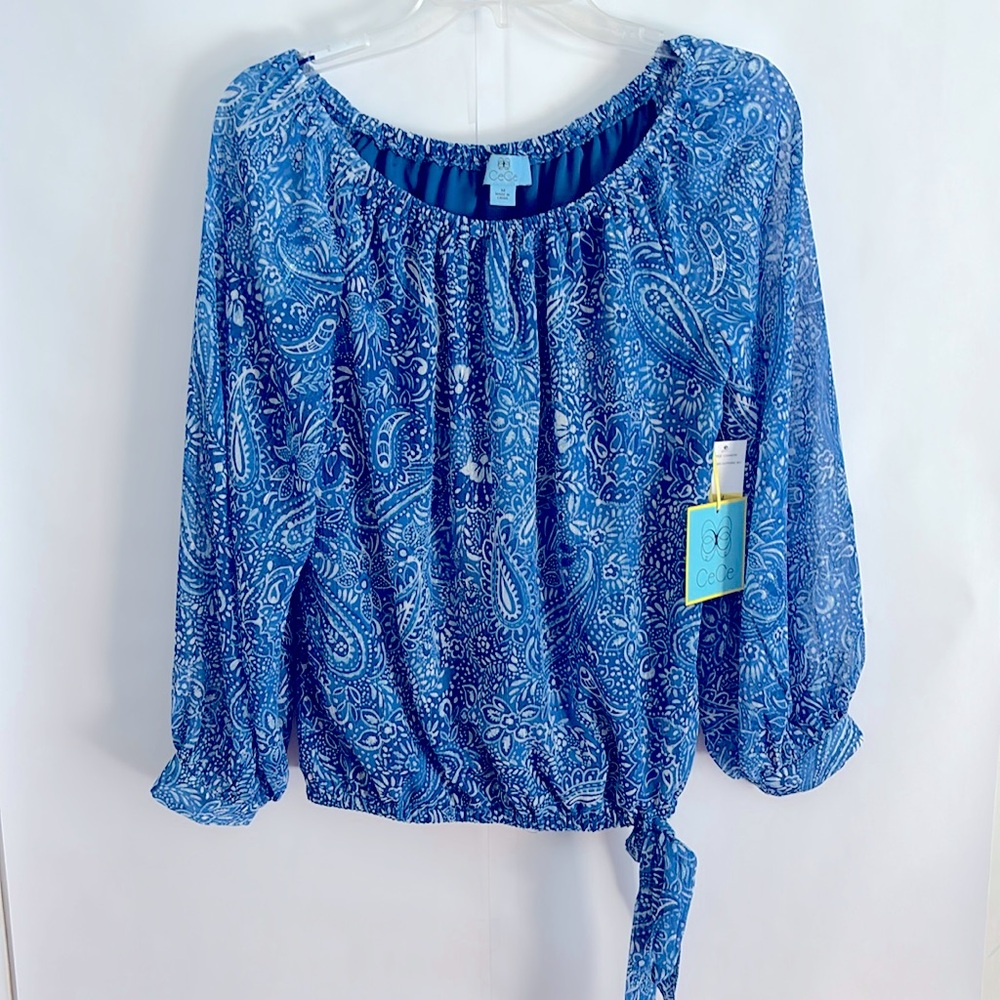 Blue Paisley Women's Top